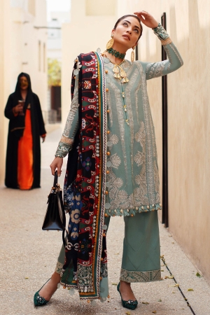 Elan Embroidered Lawn Suit Unstitched 3 Piece EL22-03A QISTINA - Summer Collection