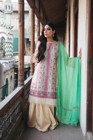Zara Shahjahan Embroidered Lawn Suits Unstitched 3 Piece ZSJ22E Ziya A - Luxury Collection--