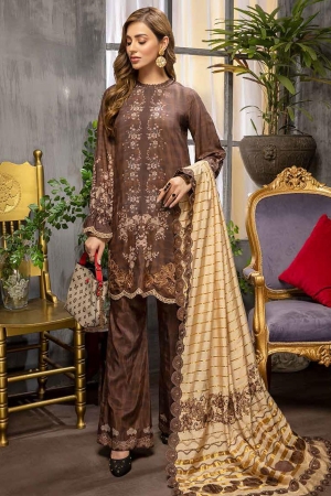 Charizma Embroidered Viscose Silk Suits Unstitched 3 Piece CRZ21VW CVS-09 Dark Arts - Winter Collection