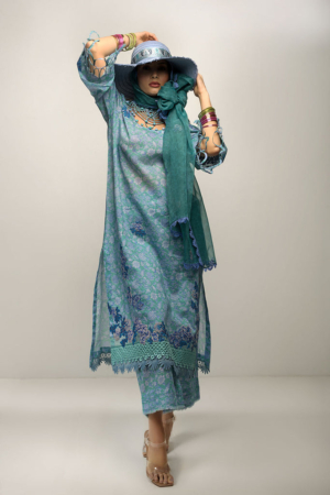 Vital By Sobia Nazir Embroidered Lawn Suits Unstitched 3 Piece SN24V SV24-2A - Summer Collection