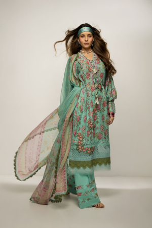 Vital By Sobia Nazir Embroidered Lawn Suits Unstitched 3 Piece SN24V SV24-1A - Summer Collection!