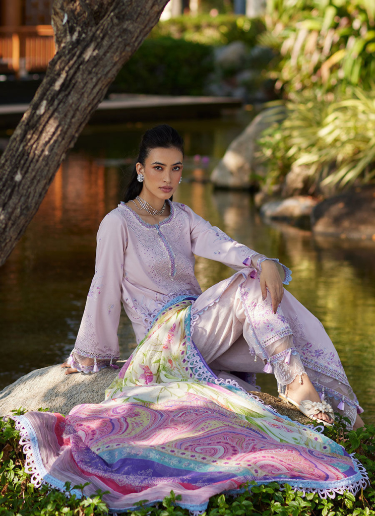 NERA by Farah Talib Embroidered Lawn Suits Unstitched 3 Piece FTA21N 02 Iris Bloom - Summer Collection main image 1