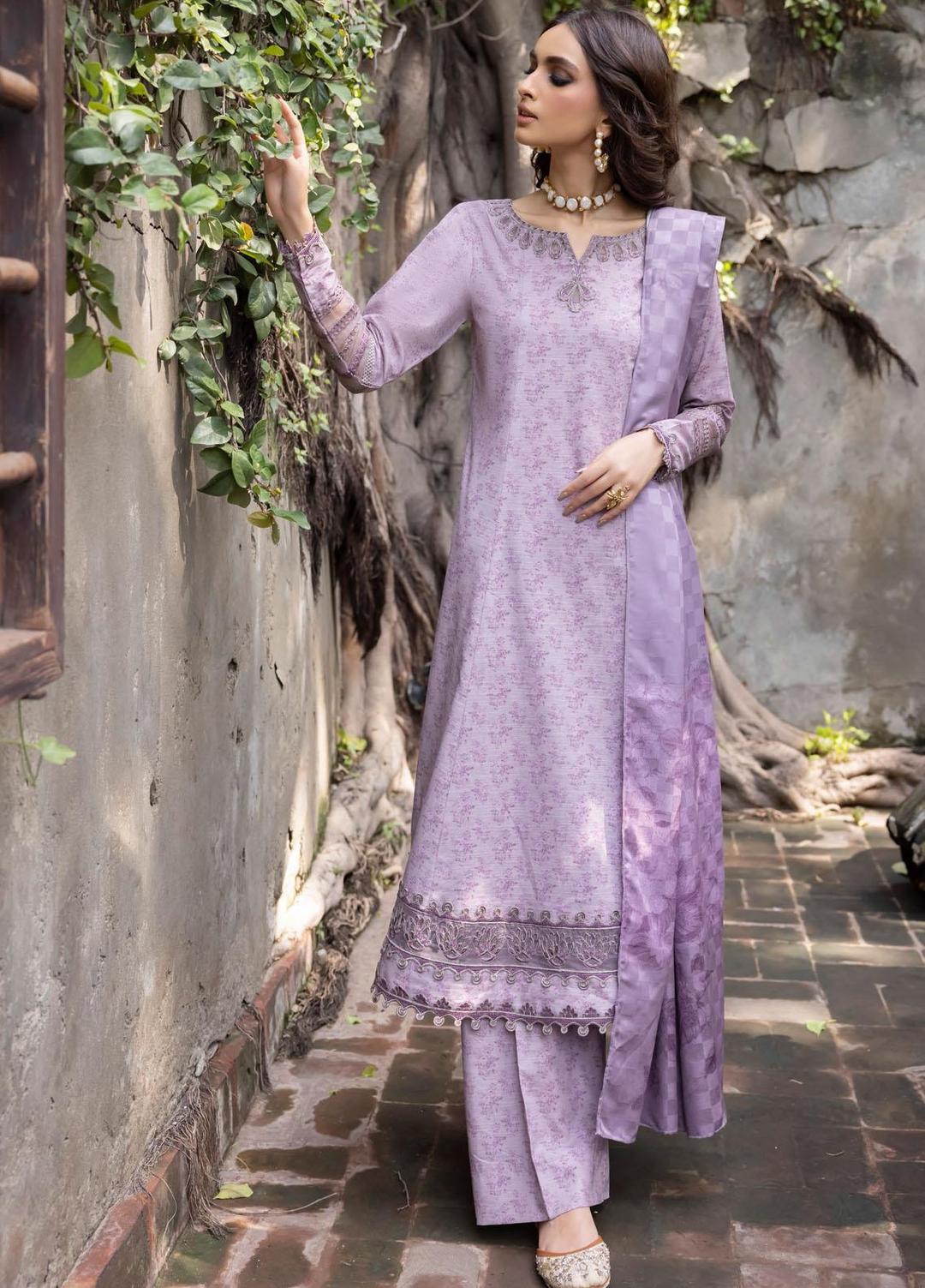 iznik purple dress Purple Embroidered Lawn dress | Iznik