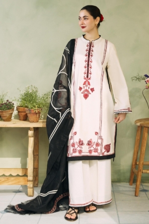 Coco by Zara Shahjahan Embroidered Jacquard Suits Unstitched 3 Piece CZS24L D-3A Gul Mohar - Summer Collection-