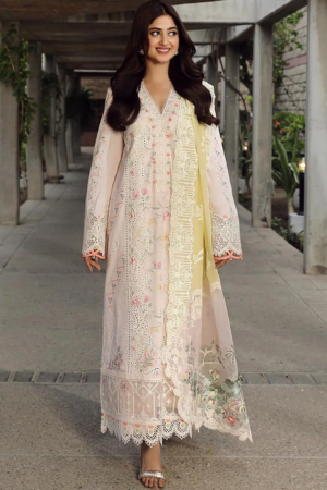 Qalamkar Chikankari Lawn Suit Unstitched 3 Piece QLM24F PS-03 Irsa - Festive Collection--