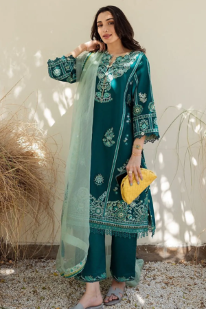 Sadaf Fawad Khan - Siraa Embroidered Lawn Suit Unstitched 3 Piece SDF24SL Faizah A - Summer Collection