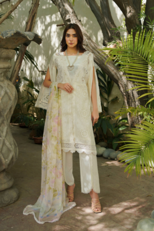Manara Embroidered Lawn Suit Unstitched 3 Piece MNA24L ML-09 Motia - Luxury Collection-