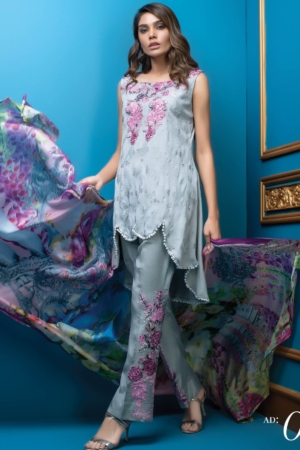 Satin Stitches by Al Dawood Textiles Pure Crape Suits Unstitched 3 Piece ADTF AD-07 (Pure Crape)- Formal Collection