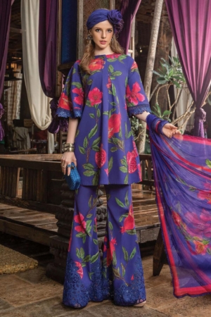 M Prints By Maria B Embroidered Lawn Suits Unstitched 3 Piece MB23MPE 3B - Eid Collection