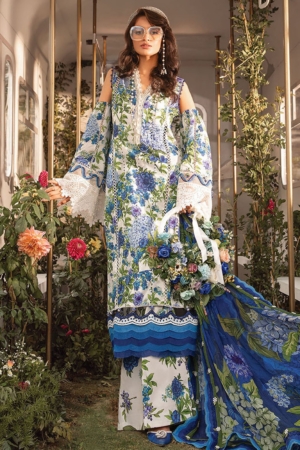 MPrints by Maria B Embroidered Lawn Suits Unstitched 3 Piece MB24P 2B - Summer Collection