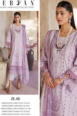 Zebtan - Zeenat Luxury Lawn Embroidered Collection - ZL-05