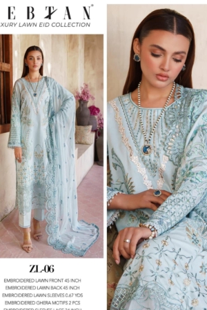 Zebtan - Zeenat Luxury Lawn Embroidered Collection - ZL-06