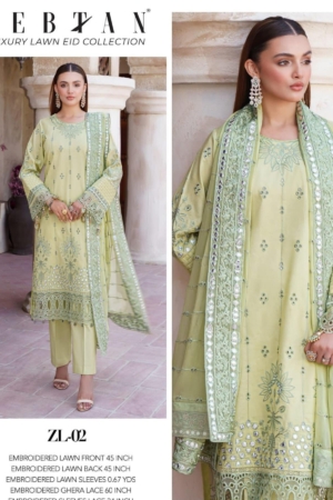 Zebtan - Zeenat Luxury Lawn Embroidered Collection - ZL-02