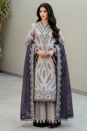 Shahkaar by Jazmin Embroidered Lawn Suits Unstitched 3 Piece JZ25SK SL25-D7 - Summer Collection