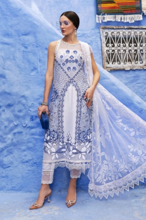 Maria B Embroidered Suits Unstitched 3 Piece MB25VL D-10A - Luxury Collection