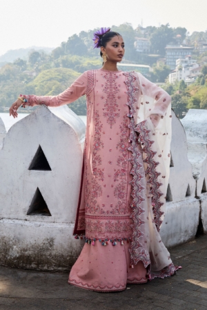 Hussain Rehar Embroidered Lawn Suit Unstitched 3 Piece HRR25LL D-07 Peaar - Summer Collection