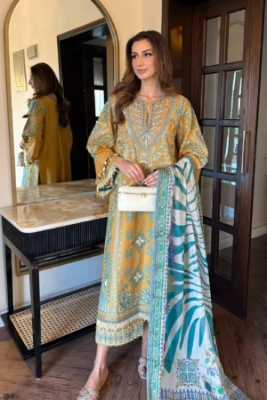 Sadaf Fawad Khan Embroidered Lawn Suits Unstitched 3 Piece SDF25S D-6B Liana - Summer Collection