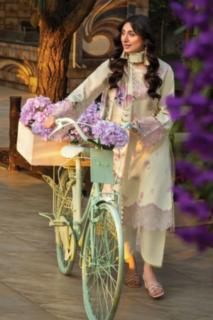 Rang Rasiya - Florence Embroidered Lawn Suit Unstitched 3 Piece RR25F D-09 Manah - Summer Collection