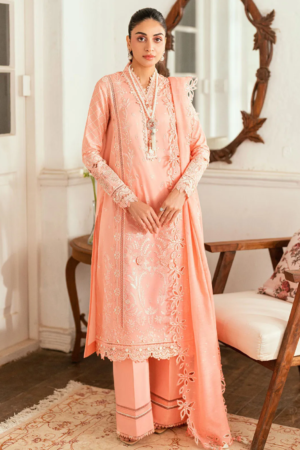 Qalamkar Embroidered Lawn Suits Unstitched 3 Piece QLM25LL SB-12 Jafa - Summer Collection