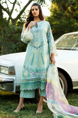 Sadaf Fawad Khan Embroidered Lawn Suits Unstitched 3 Piece SDF25S D-3A Mid Summer Evening - Summer Collection