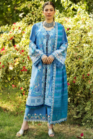 Sadaf Fawad Khan Embroidered Lawn Suits Unstitched 3 Piece SDF25S D-5A Wisteria - Summer Collection