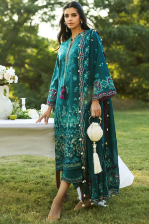 Sadaf Fawad Khan Embroidered Lawn Suits Unstitched 3 Piece SDF25S D-8B Koi - Summer Collection