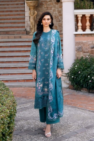 Afrozeh Embroidered Lawn Suit Unstitched 3 Piece AF25DH D-04 Eden A - Summer Collection