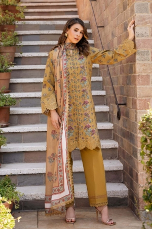 Afrozeh Embroidered Lawn Suit Unstitched 3 Piece AF25DH D-07 Lorien B - Summer Collection