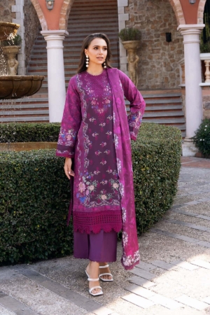 Afrozeh Embroidered Lawn Suit Unstitched 3 Piece AF25DH D-04 Eden B - Summer Collection