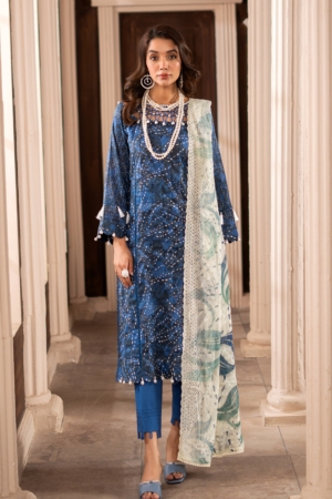 Al-Zohaib Sunshine Bloom Schiffli Embroidered Lawn Suits with Embroidered Chikankari Schiffli Dupatta Unstitched 3 Piece AZS25SB S-01 - Summer Collection