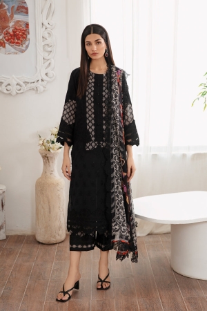 Charizma Unstitched 3Pc Embroidered Lawn With Chiffon Dupatta - CM23-05