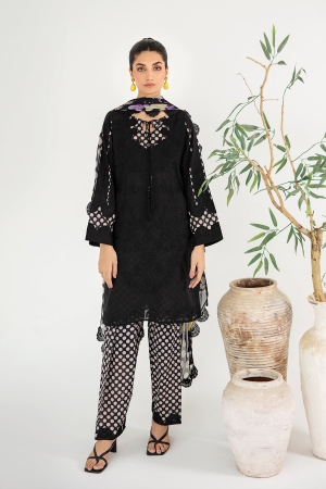 Charizma Unstitched 3Pc Embroidered Lawn With Chiffon Dupatta - CM23-06
