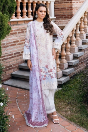 Afrozeh Embroidered Lawn Suit Unstitched 3 Piece AF25DH D-02 Opaline B - Summer Collection