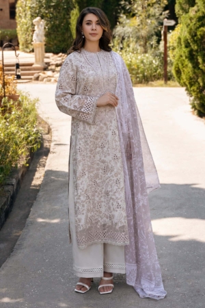 Afrozeh Embroidered Lawn Suit Unstitched 3 Piece AF25DH D-03 Lunetta A - Summer Collection