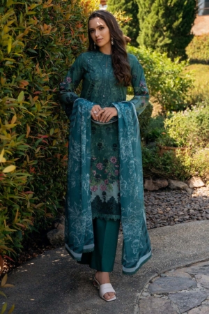 Afrozeh Embroidered Lawn Suit Unstitched 3 Piece AF25DH D-02 Opaline A - Summer Collection