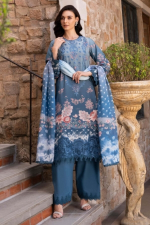 Afrozeh Embroidered Lawn Suit Unstitched 3 Piece AF25DH D-01 Seraphina A - Summer Collection