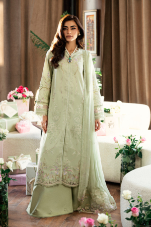 Qalamkar Chikankari Lawn Suit Unstitched 3 Piece QLM25CE CS-04 Erza - Summer Collection