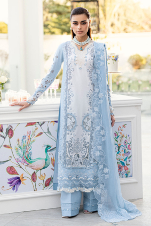 Qalamkar Chikankari Lawn Suit Unstitched 3 Piece QLM25CE CS-01 Tasha - Summer Collection