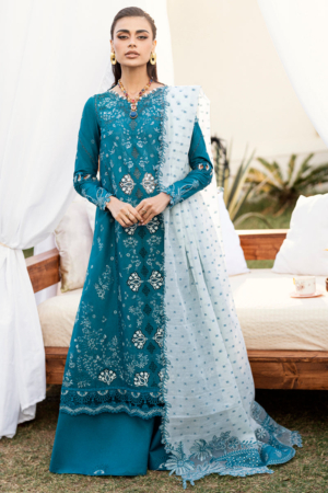 Qalamkar Chikankari Lawn Suit Unstitched 3 Piece QLM25CE CS-07 Alyana - Summer Collection