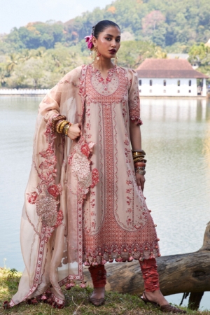 Hussain Rehar Embroidered Lawn Suit Unstitched 3 Piece HRR25LL D-02 Mari - Summer Collection