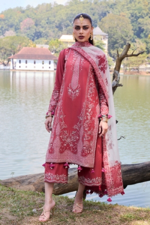 Hussain Rehar Embroidered Lawn Suit Unstitched 3 Piece HRR25LL D-05 Flare - Summer Collection