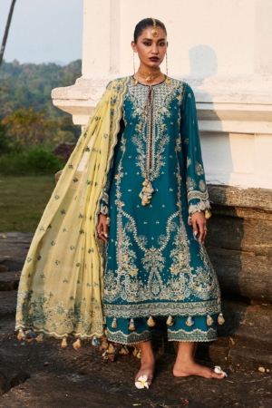 Hussain Rehar Embroidered Lawn Suit Unstitched 3 Piece HRR25LL D-06 Eupic - Summer Collection