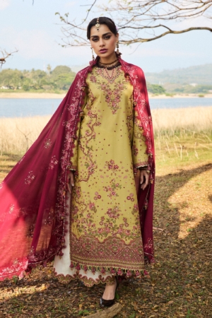 Hussain Rehar Embroidered Lawn Suit Unstitched 3 Piece HRR25LL D-03 Minted - Summer Collection