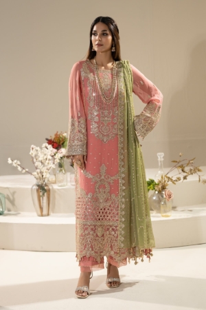Imrozia - Nisha Premium Embroidered Chiffon 3 Piece Suit - M-82 Nurah