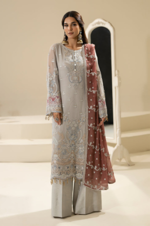 Imrozia - Nisha Premium Embroidered Chiffon 3 Piece Suit - M-85 Mehza