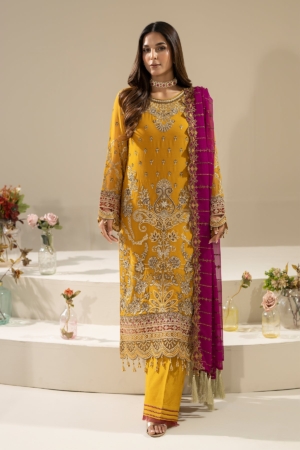 Imrozia - Nisha Premium Embroidered Chiffon 3 Piece Suit - M-86 Zohal