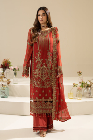 Imrozia - Nisha Premium Embroidered Chiffon 3 Piece Suit - M-90 Areesha