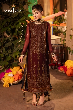 Asim Jofa Chamak-Damak Embroidered Chiffon Suits Unstitched 3 Piece AJ - AJCD-20