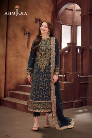 Asim Jofa Jag-Mag Embroidered Paper Cotton Suits Unstitched 3 Piece AJ - AJMJB-04