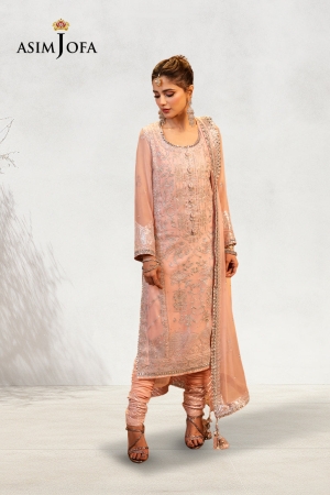 Asim Jofa Chamak-Damak Embroidered Chiffon Suits Unstitched 3 Piece AJ - AJCD-14
